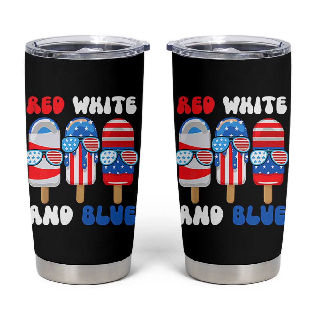 Red White Blue Popsicle 4th of July Tumbler Cup Patriotic USA Flag - Wonder Print Shop