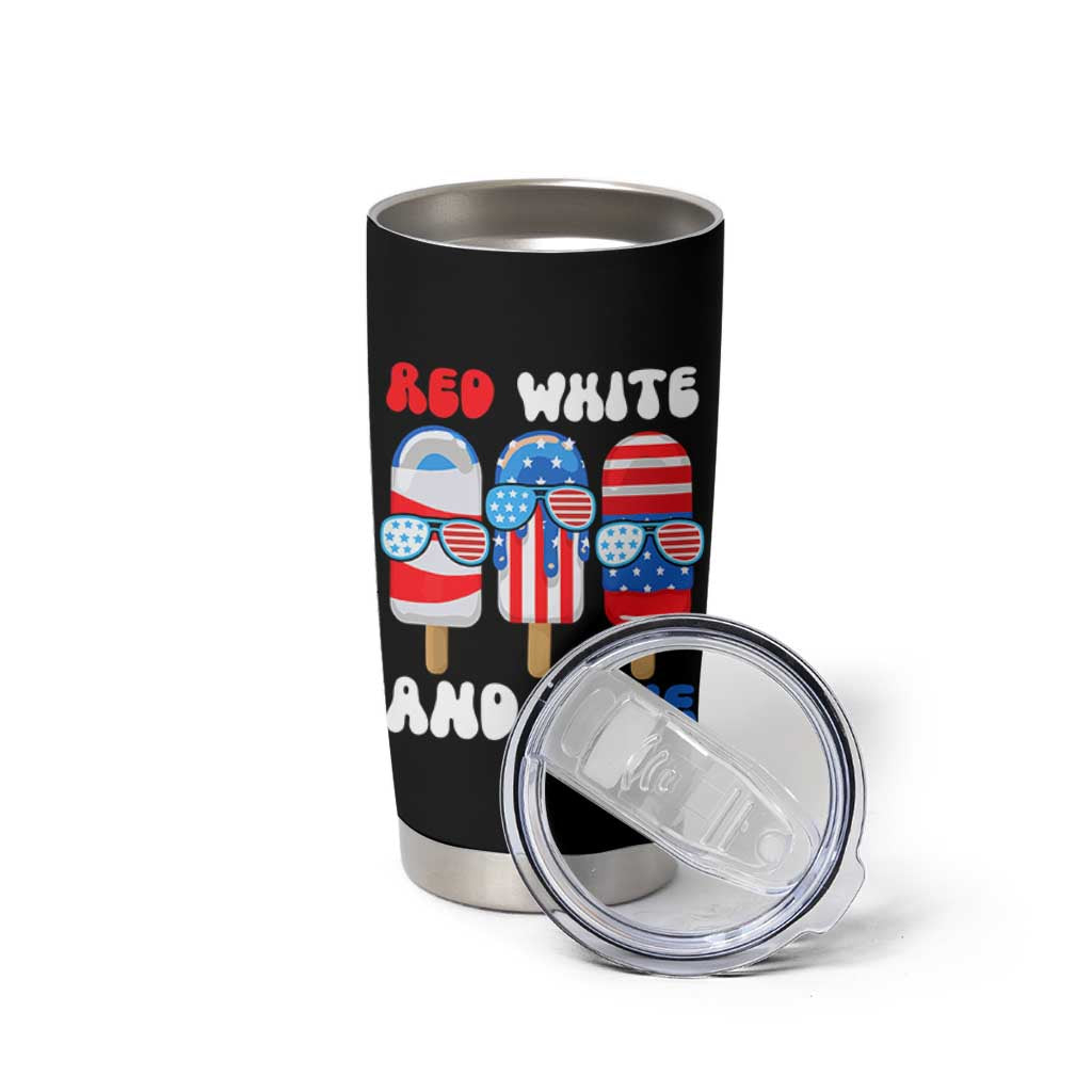 Red White Blue Popsicle 4th of July Tumbler Cup Patriotic USA Flag - Wonder Print Shop