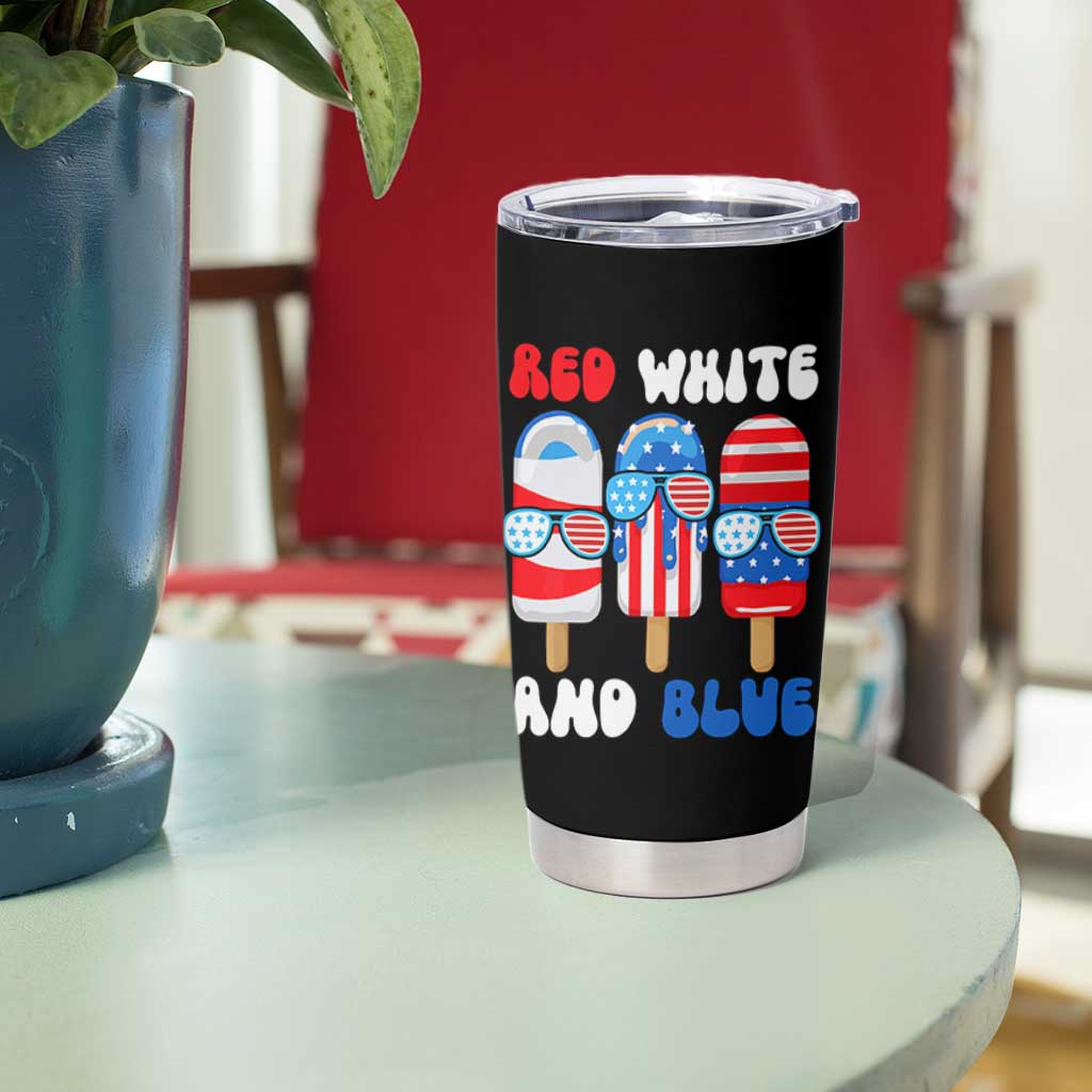 Red White Blue Popsicle 4th of July Tumbler Cup Patriotic USA Flag - Wonder Print Shop