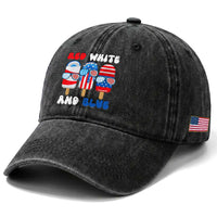 Red White Blue Popsicle 4th of July Washed Cotton Baseball Cap Patriotic USA Flag