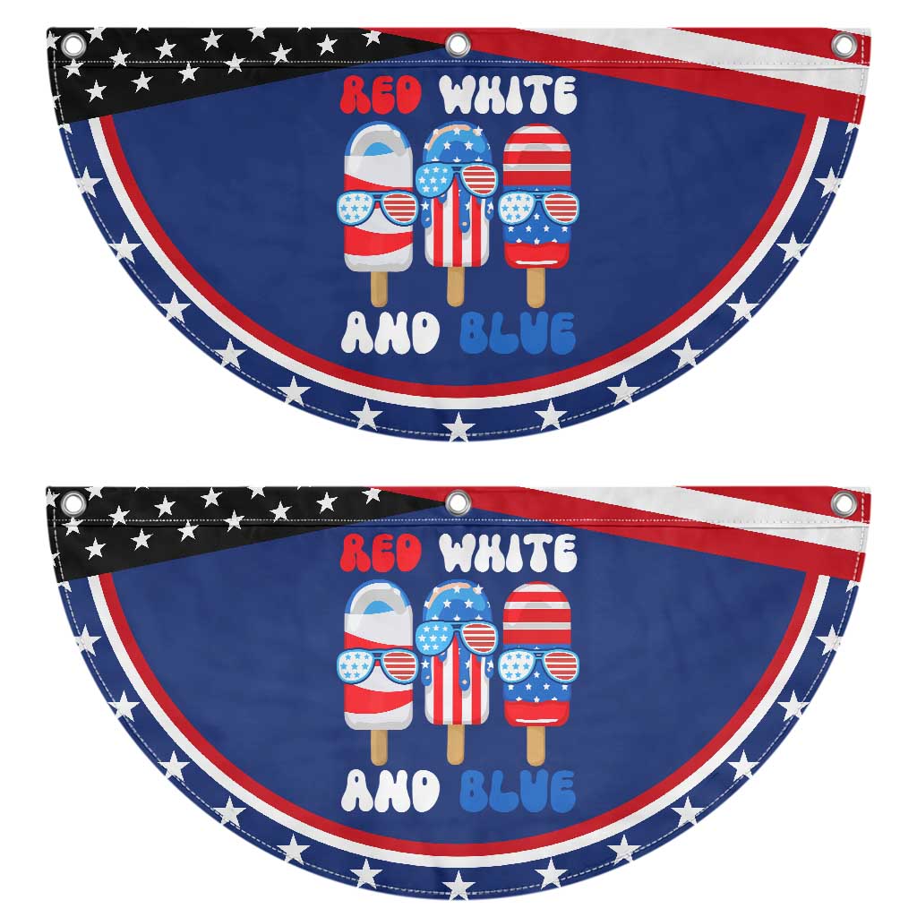 Red White Blue Popsicle 4th of July Patriotic Fan Flag USA Flag