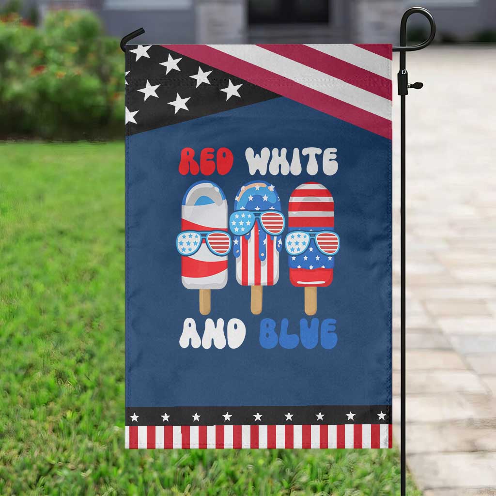 Red White Blue Popsicle 4th of July Garden Flag Patriotic USA Flag
