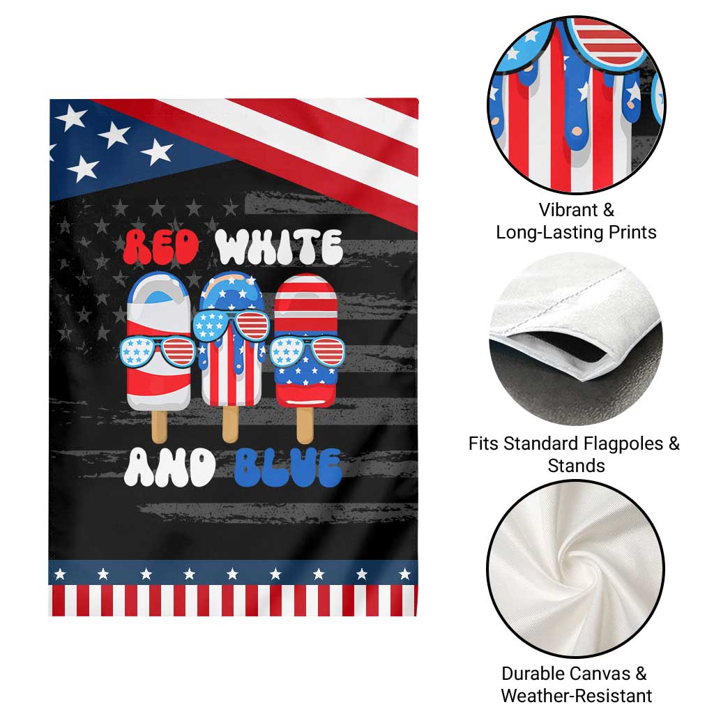 Red White Blue Popsicle 4th of July Garden Flag Patriotic USA Flag