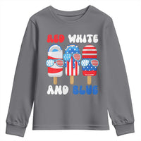 Red White Blue Popsicle 4th of July Youth Sweatshirt Patriotic USA Flag - Wonder Print Shop