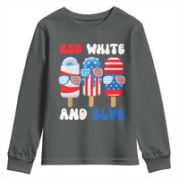Red White Blue Popsicle 4th of July Youth Sweatshirt Patriotic USA Flag - Wonder Print Shop
