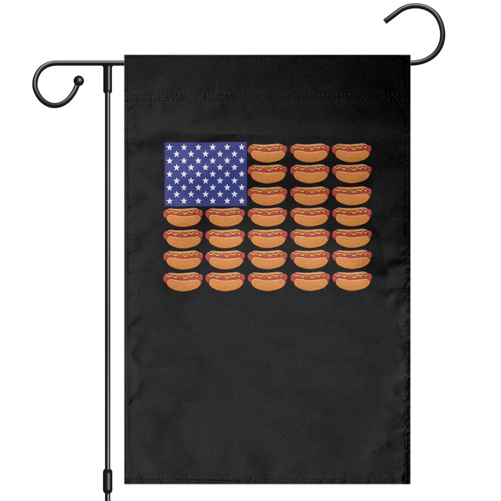Hot Dog American Flag Garden Flag Funny 4th Of July Patriotic Summer BBQ - Wonder Print Shop