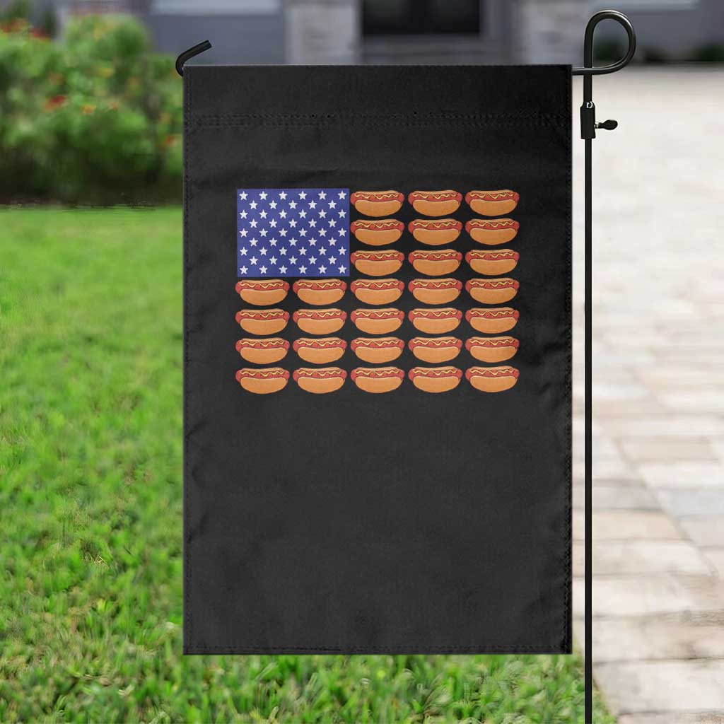 Hot Dog American Flag Garden Flag Funny 4th Of July Patriotic Summer BBQ - Wonder Print Shop