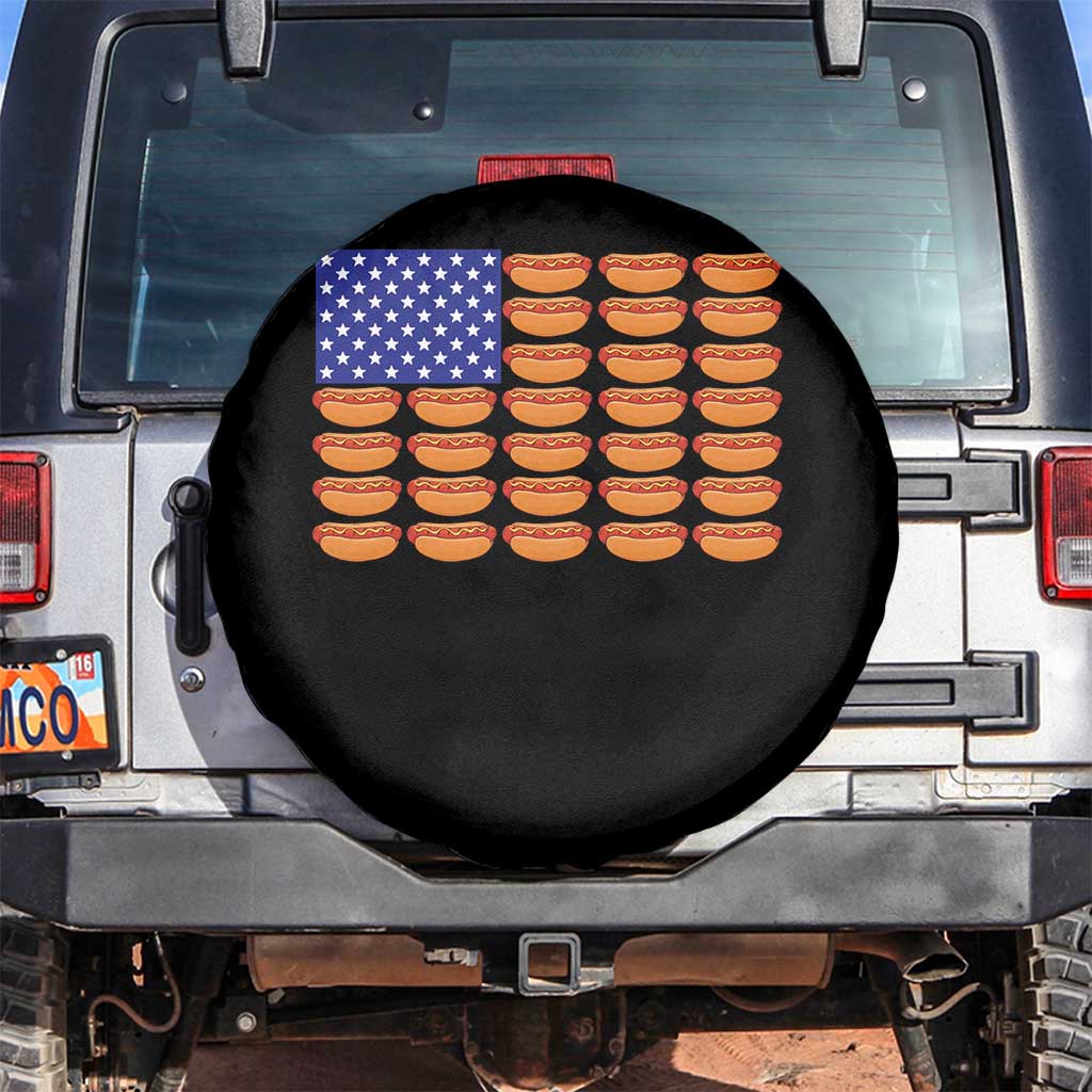 Hot Dog American Flag Spare Tire Cover Funny 4th Of July Patriotic Summer BBQ - Wonder Print Shop