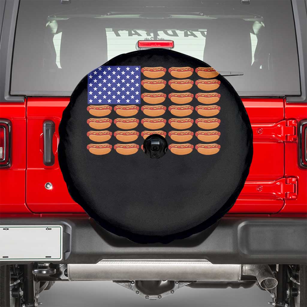 Hot Dog American Flag Spare Tire Cover Funny 4th Of July Patriotic Summer BBQ - Wonder Print Shop