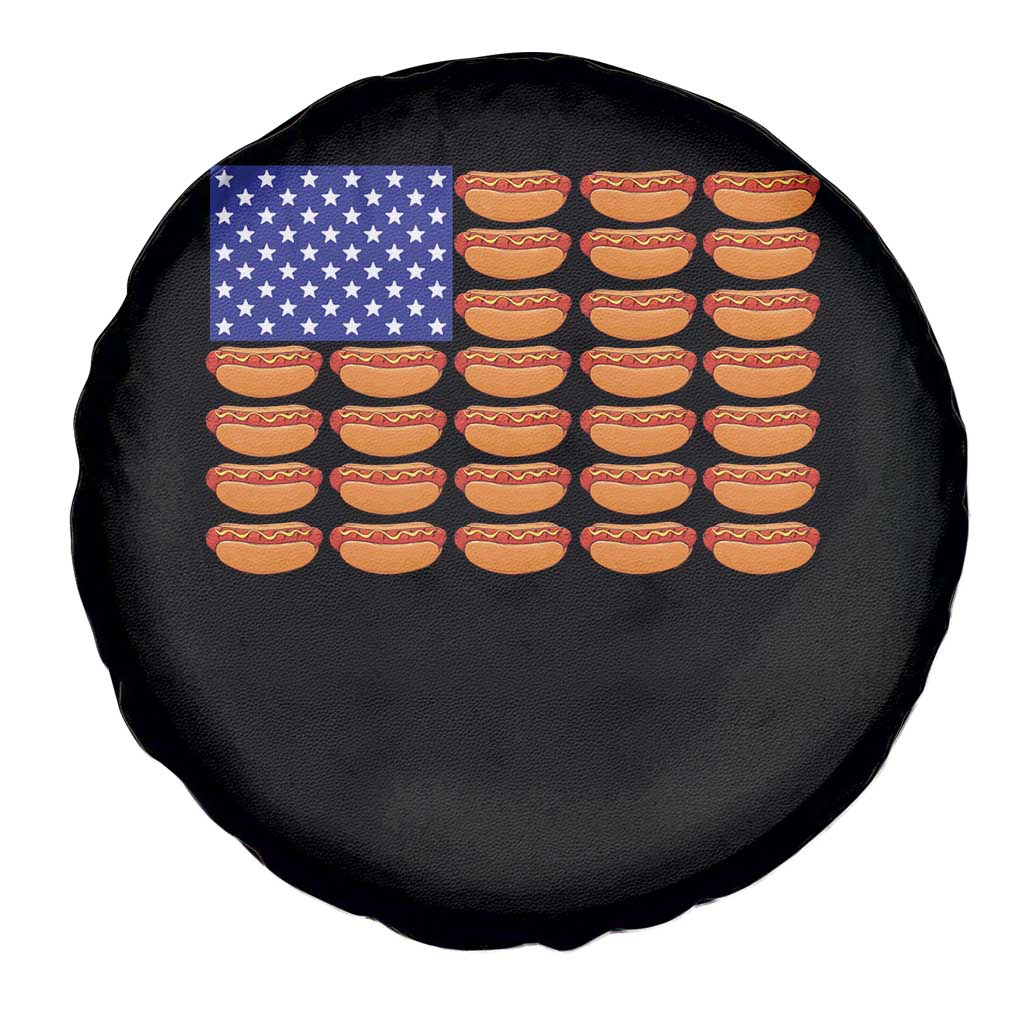 Hot Dog American Flag Spare Tire Cover Funny 4th Of July Patriotic Summer BBQ - Wonder Print Shop