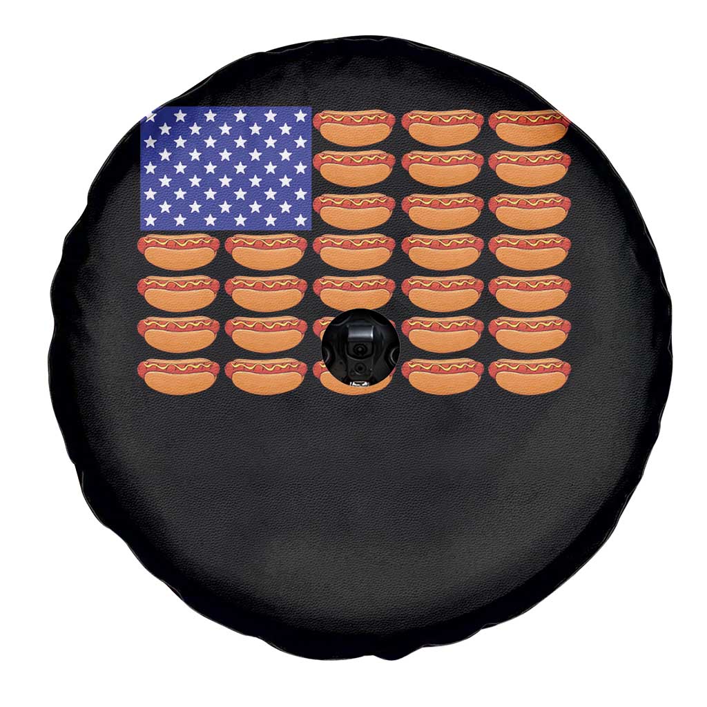 Hot Dog American Flag Spare Tire Cover Funny 4th Of July Patriotic Summer BBQ - Wonder Print Shop
