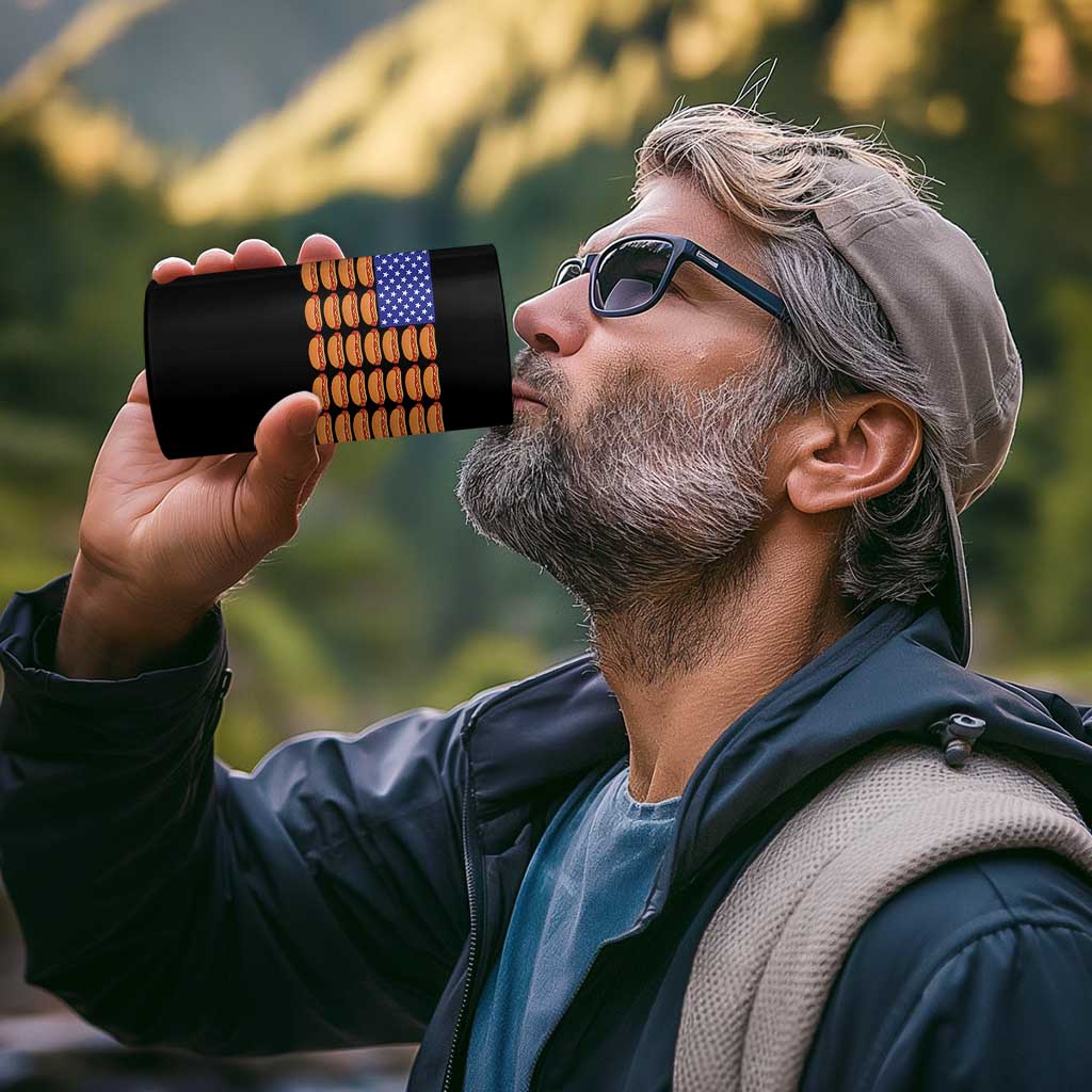 Hot Dog American Flag 4 in 1 Can Cooler Tumbler Funny 4th Of July Patriotic Summer BBQ - Wonder Print Shop