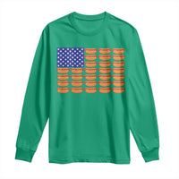 Hot Dog American Flag Long Sleeve Shirt Funny 4th Of July Patriotic Summer BBQ - Wonder Print Shop