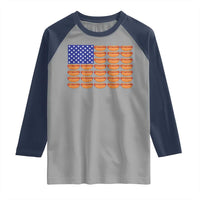 Hot Dog American Flag Raglan Shirt Funny 4th Of July Patriotic Summer BBQ - Wonder Print Shop