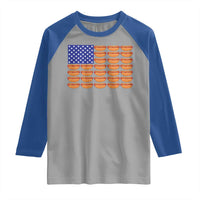 Hot Dog American Flag Raglan Shirt Funny 4th Of July Patriotic Summer BBQ - Wonder Print Shop