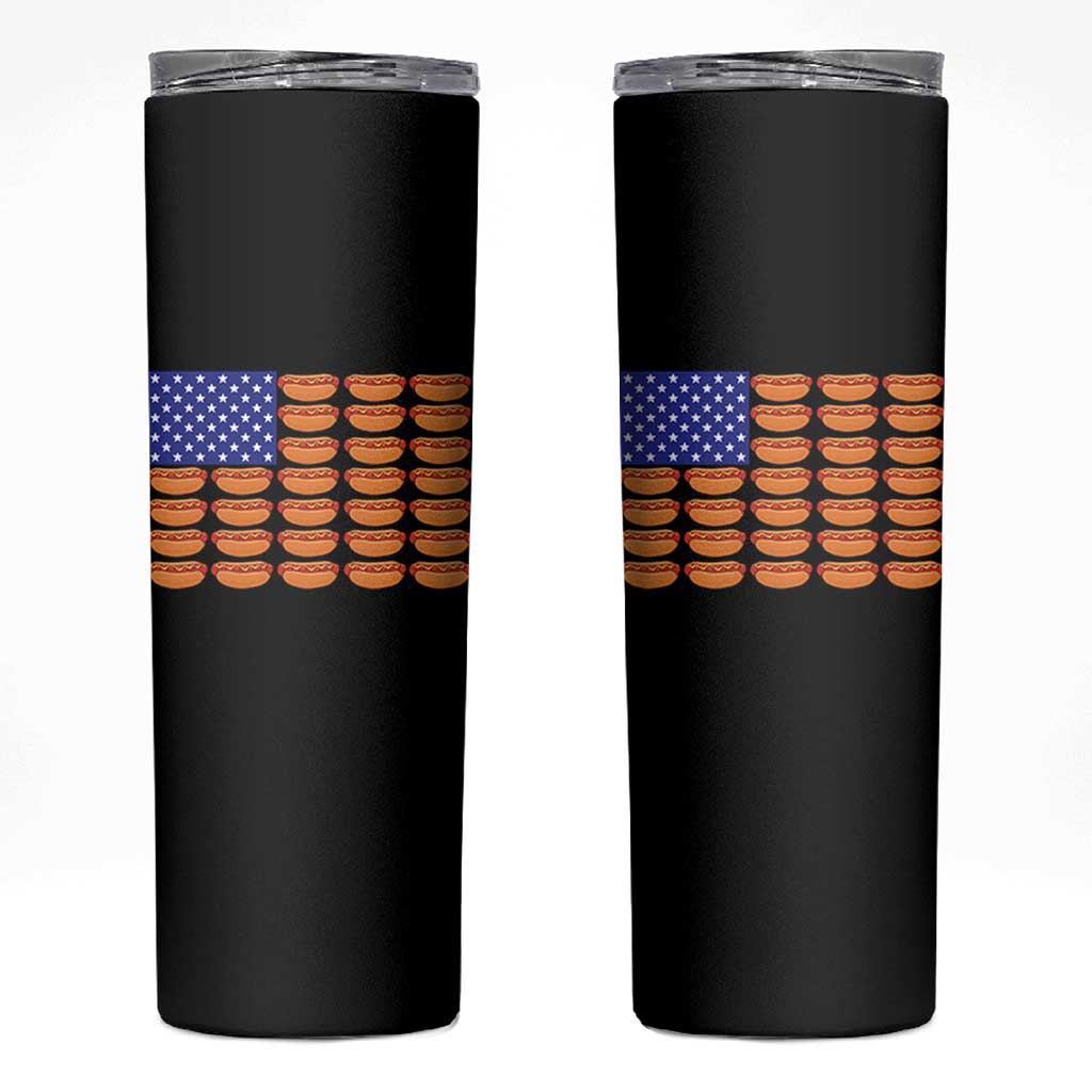 Hot Dog American Flag Skinny Tumbler Funny 4th Of July Patriotic Summer BBQ - Wonder Print Shop