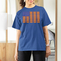 Hot Dog American Flag T Shirt For Women Funny 4th Of July Patriotic Summer BBQ - Wonder Print Shop