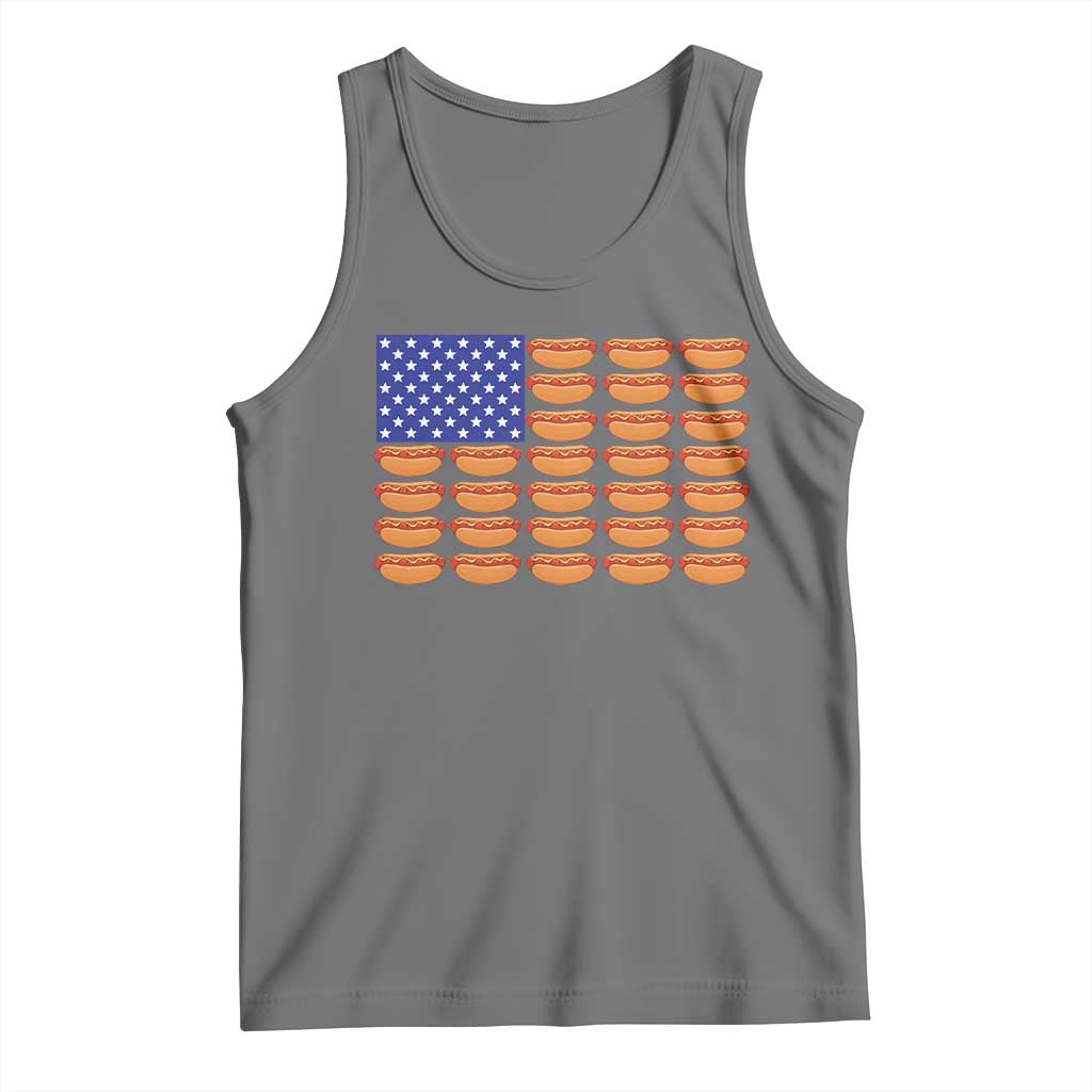 Hot Dog American Flag Tank Top Funny 4th Of July Patriotic Summer BBQ - Wonder Print Shop