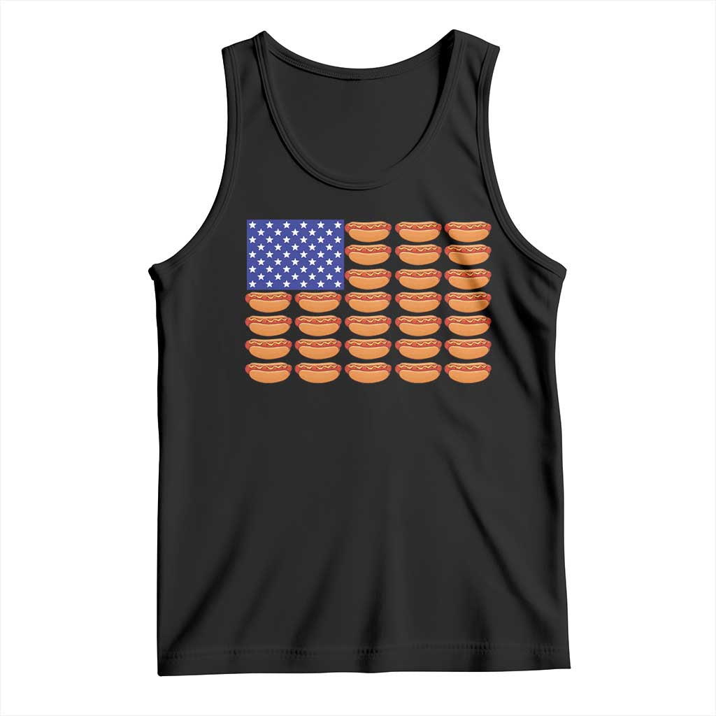 Hot Dog American Flag Tank Top Funny 4th Of July Patriotic Summer BBQ - Wonder Print Shop