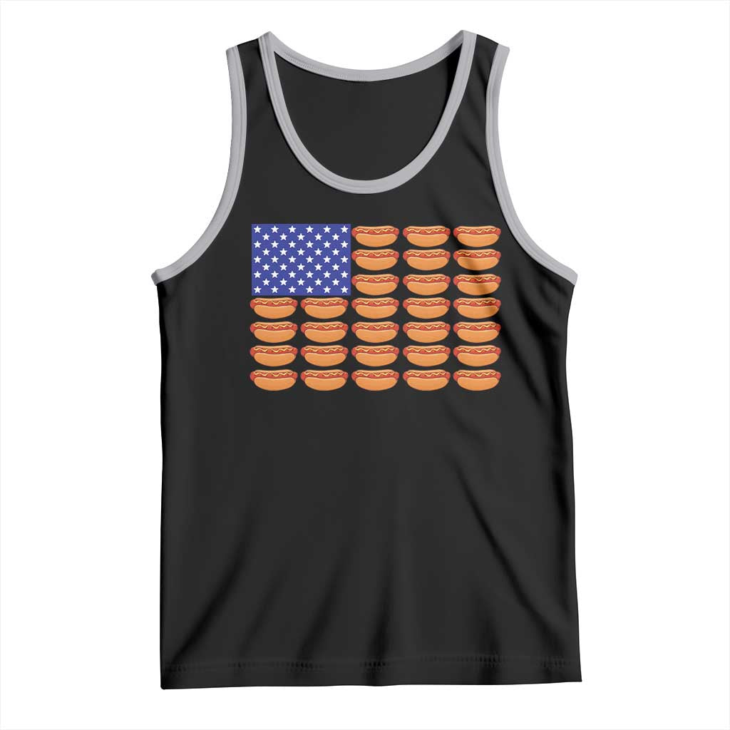Hot Dog American Flag Tank Top Funny 4th Of July Patriotic Summer BBQ - Wonder Print Shop