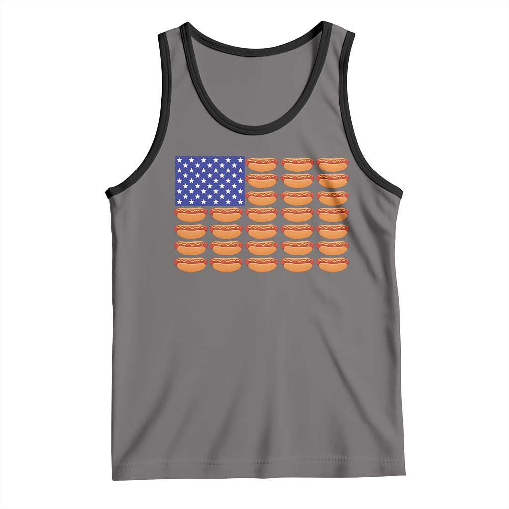 Hot Dog American Flag Tank Top Funny 4th Of July Patriotic Summer BBQ - Wonder Print Shop