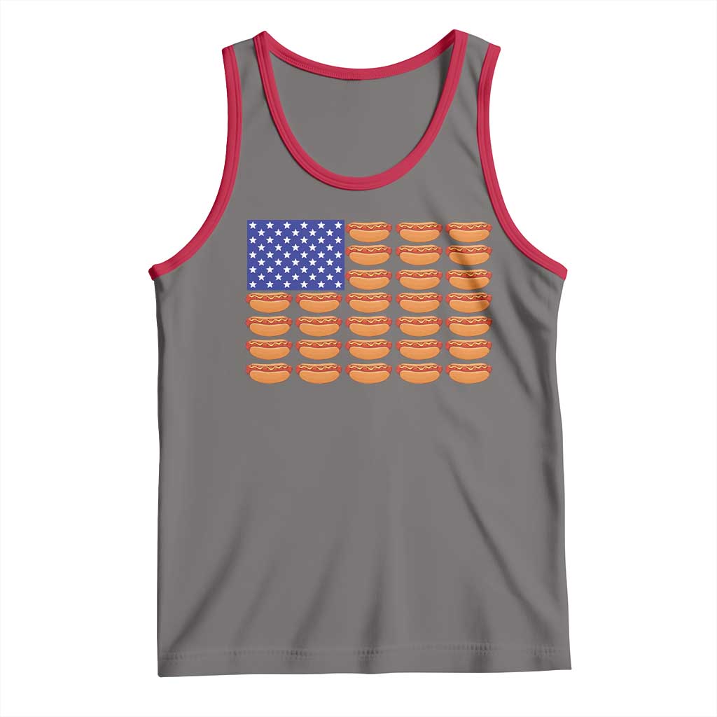 Hot Dog American Flag Tank Top Funny 4th Of July Patriotic Summer BBQ - Wonder Print Shop
