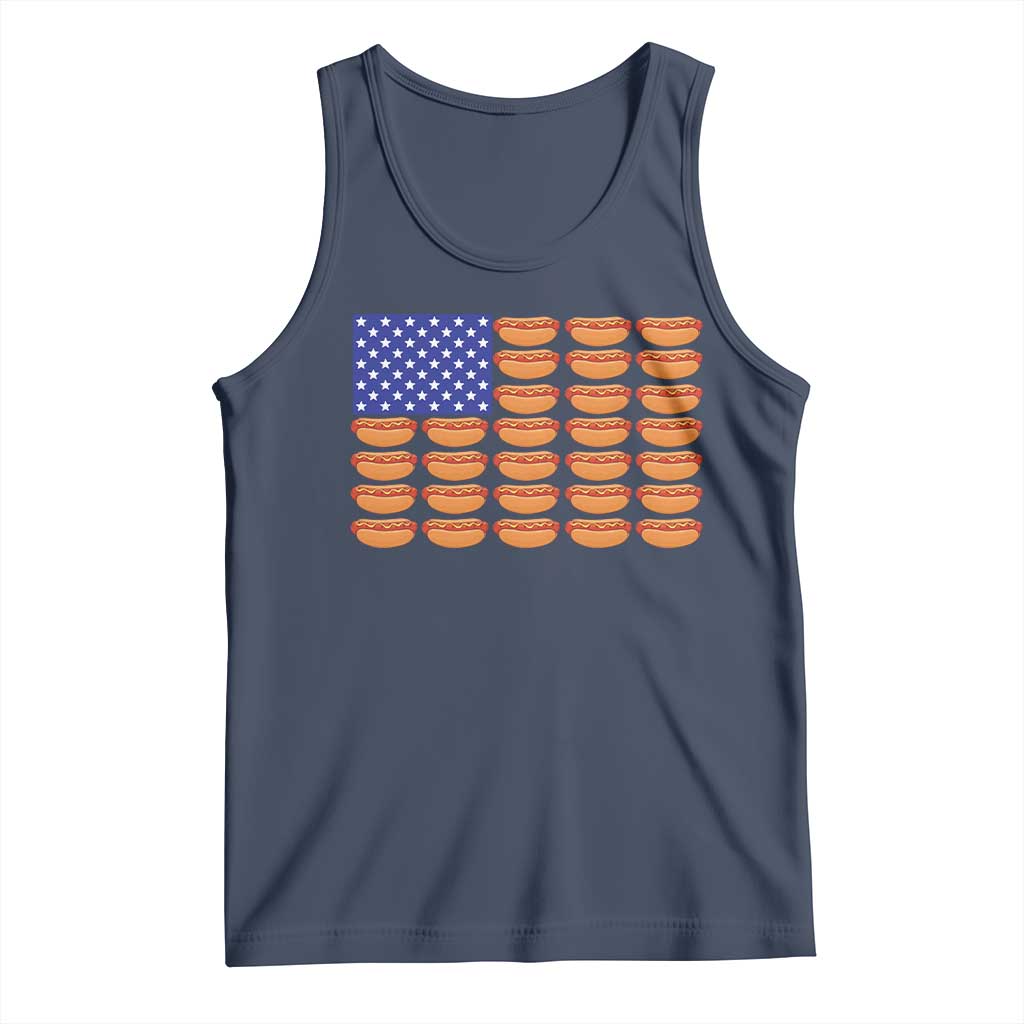 Hot Dog American Flag Tank Top Funny 4th Of July Patriotic Summer BBQ - Wonder Print Shop
