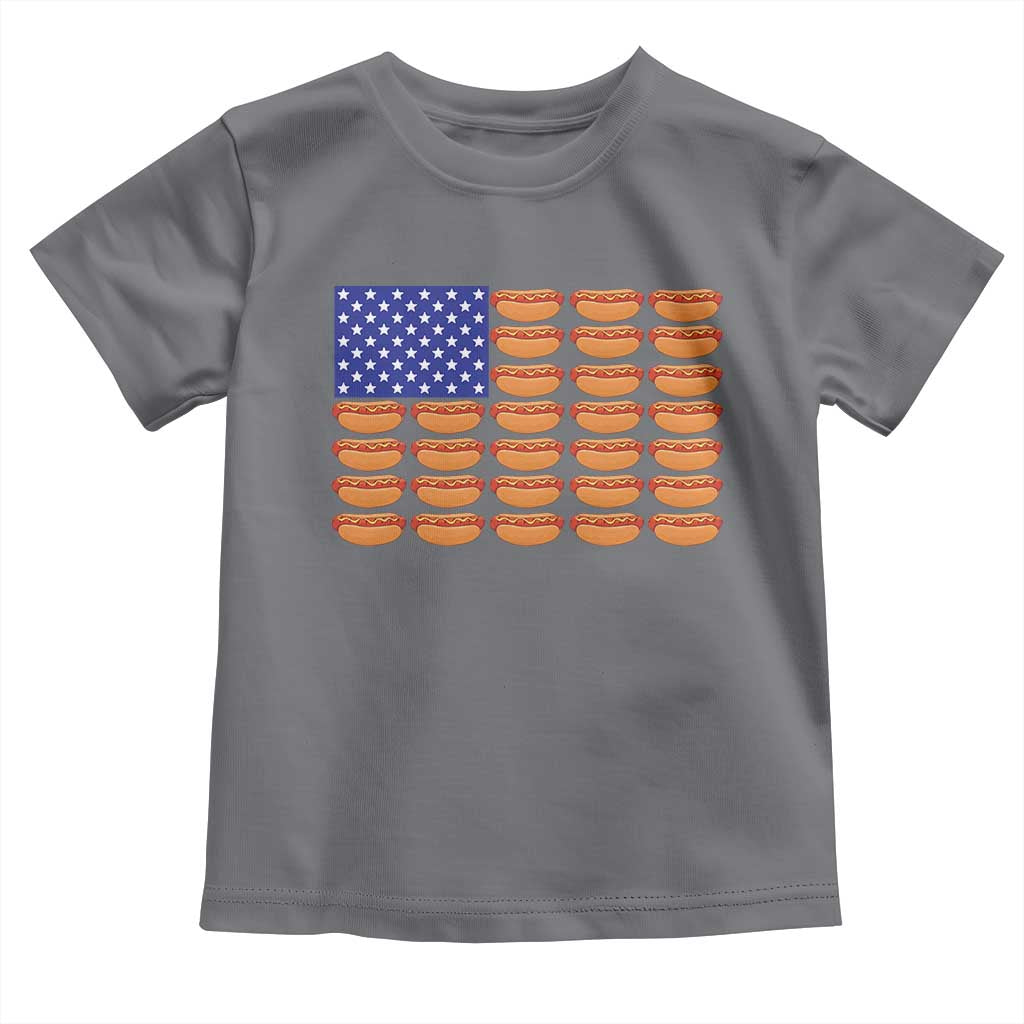 Hot Dog American Flag Toddler T Shirt Funny 4th Of July Patriotic Summer BBQ - Wonder Print Shop