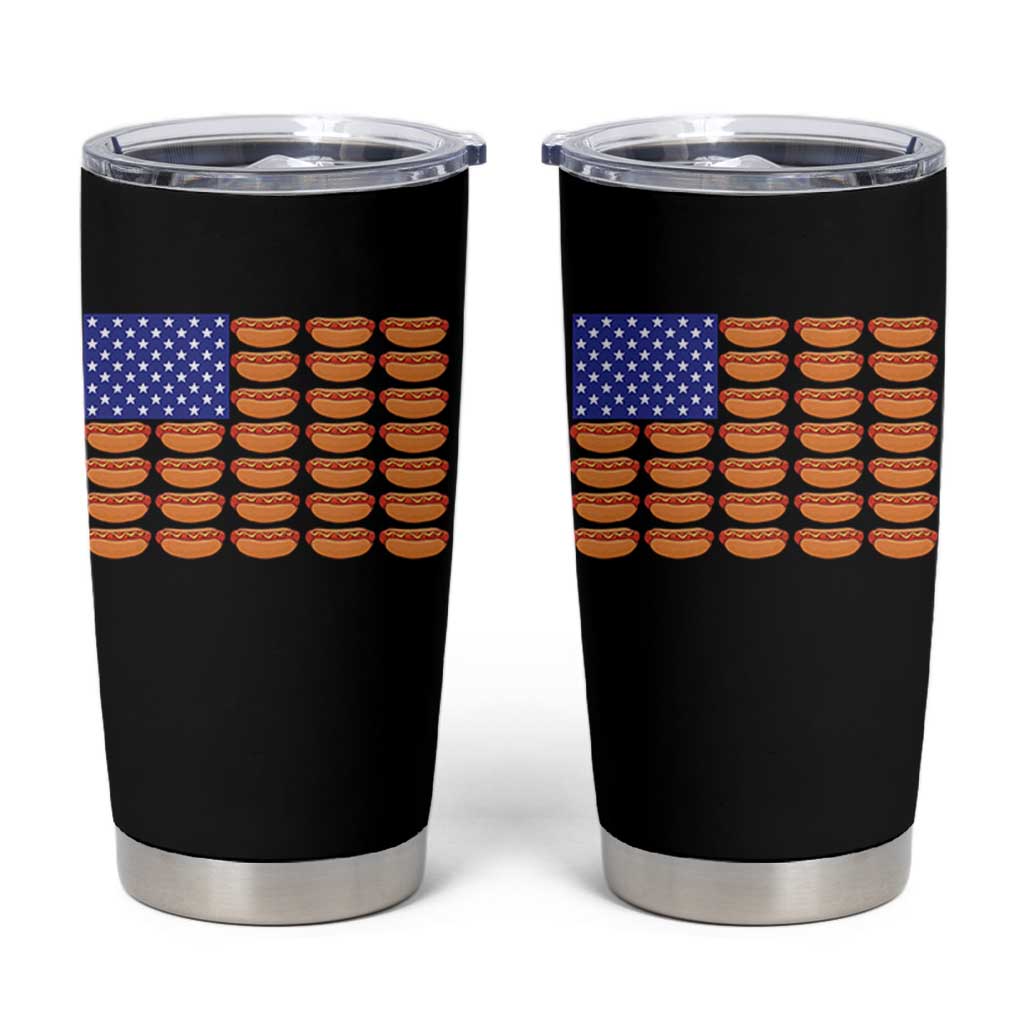 Hot Dog American Flag Tumbler Cup Funny 4th Of July Patriotic Summer BBQ - Wonder Print Shop
