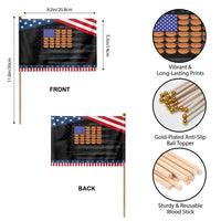 Hot Dog American Flag Patriotic Handheld Flag Funny 4th Of July Summer BBQ