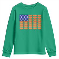 Hot Dog American Flag Youth Sweatshirt Funny 4th Of July Patriotic Summer BBQ - Wonder Print Shop