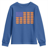Hot Dog American Flag Youth Sweatshirt Funny 4th Of July Patriotic Summer BBQ - Wonder Print Shop
