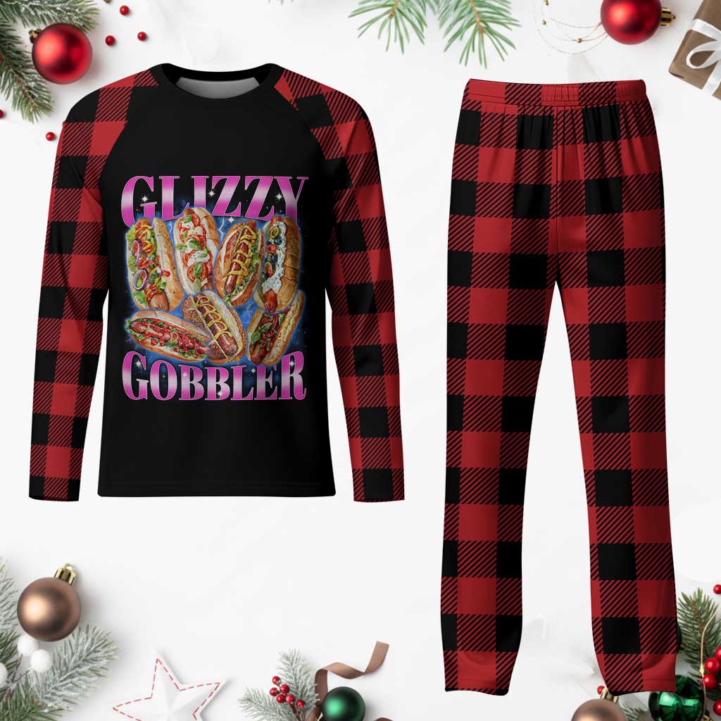 Glizzy Gobbler Hot Dog Meme Plaid Pajama Set Meme Hilarious Hotdog Glizzy Lovers - Wonder Print Shop