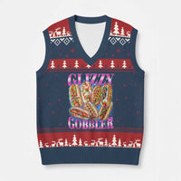 Glizzy Gobbler Hot Dog Meme V-Neck Knit Sweater Vest Meme Hilarious Hotdog Glizzy Lovers - Wonder Print Shop
