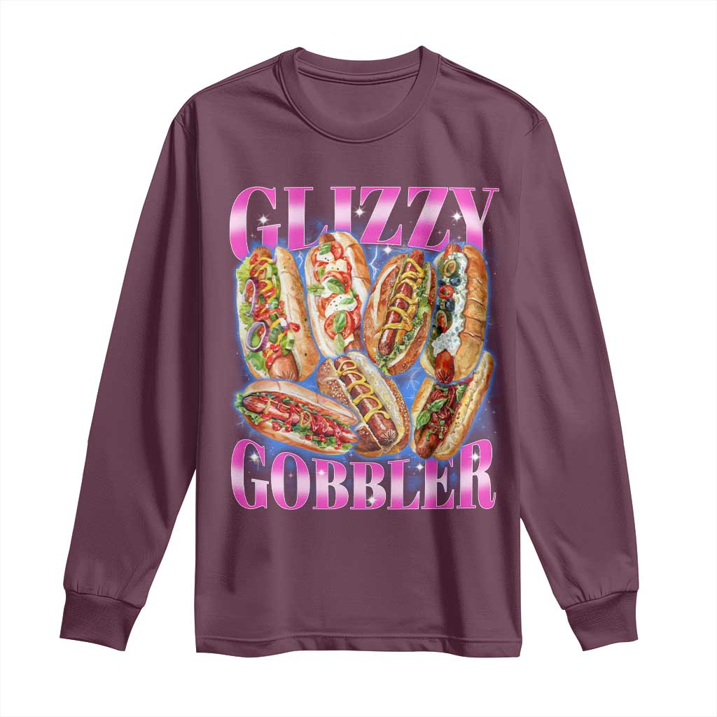 Glizzy Gobbler Hot Dog Meme Long Sleeve Shirt Meme Hilarious Hotdog Glizzy Lovers - Wonder Print Shop