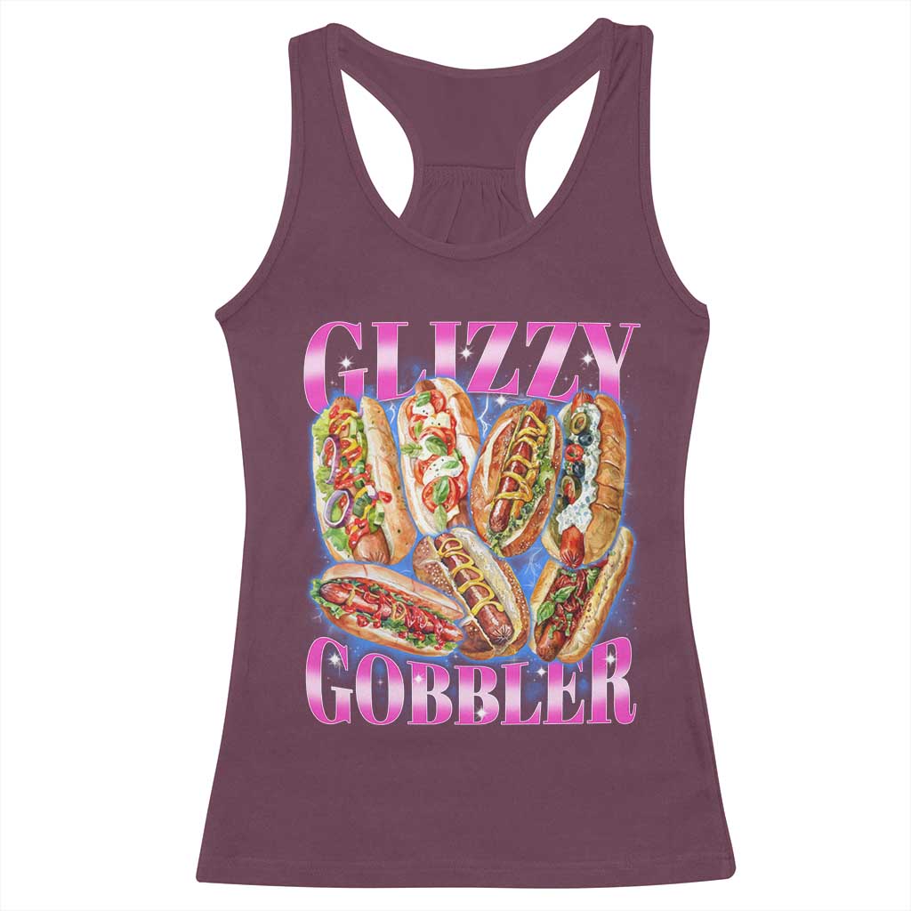 Glizzy Gobbler Hot Dog Meme Racerback Tank Top Meme Hilarious Hotdog Glizzy Lovers - Wonder Print Shop