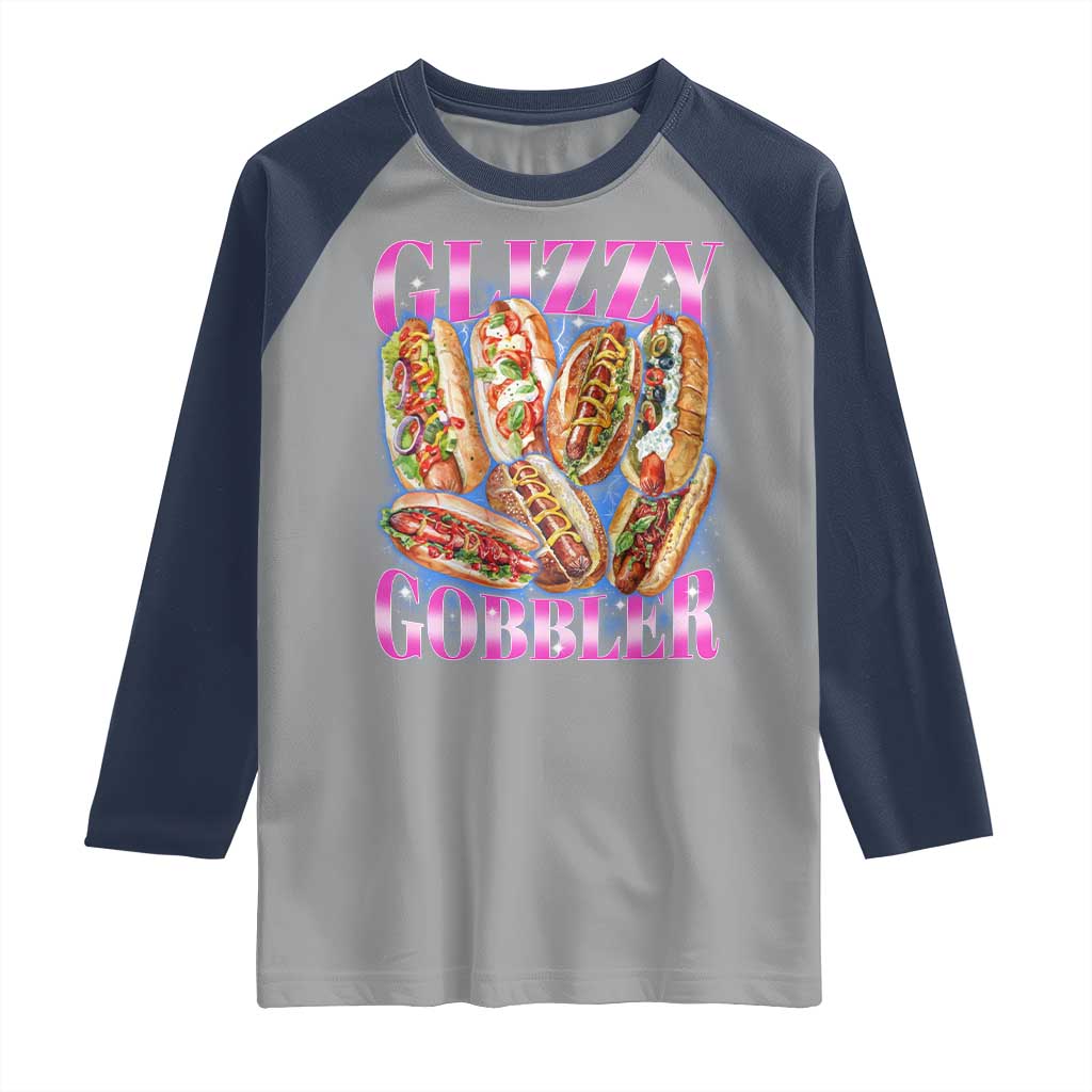 Glizzy Gobbler Hot Dog Meme Raglan Shirt Meme Hilarious Hotdog Glizzy Lovers - Wonder Print Shop
