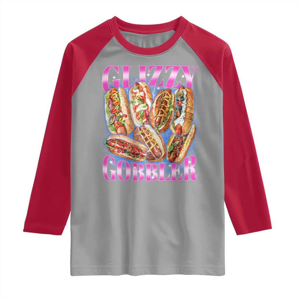 Glizzy Gobbler Hot Dog Meme Raglan Shirt Meme Hilarious Hotdog Glizzy Lovers - Wonder Print Shop