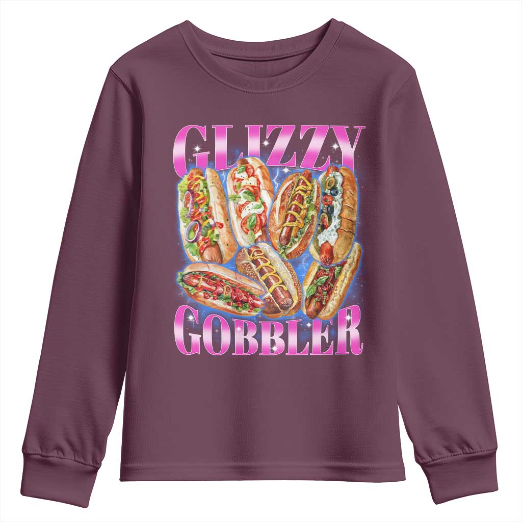 Glizzy Gobbler Hot Dog Meme Youth Sweatshirt Meme Hilarious Hotdog Glizzy Lovers - Wonder Print Shop