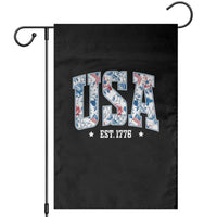 Floral USA Garden Flag Est 1776 Patriotic American Girl 4th of July - Wonder Print Shop