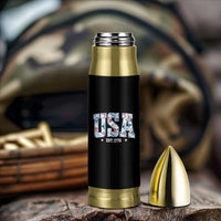 Floral USA Bullet Tumbler Est 1776 Patriotic American Girl 4th of July - Wonder Print Shop