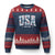 Floral USA Ugly Christmas Sweater Est 1776 Patriotic American Girl 4th of July - Wonder Print Shop