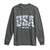 Floral USA Long Sleeve Shirt Est 1776 Patriotic American Girl 4th of July - Wonder Print Shop