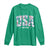 Floral USA Long Sleeve Shirt Est 1776 Patriotic American Girl 4th of July - Wonder Print Shop