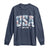 Floral USA Long Sleeve Shirt Est 1776 Patriotic American Girl 4th of July - Wonder Print Shop
