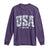 Floral USA Long Sleeve Shirt Est 1776 Patriotic American Girl 4th of July - Wonder Print Shop