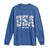 Floral USA Long Sleeve Shirt Est 1776 Patriotic American Girl 4th of July - Wonder Print Shop