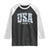 Floral USA Raglan Shirt Est 1776 Patriotic American Girl 4th of July - Wonder Print Shop