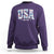 Floral USA Sweatshirt Est 1776 Patriotic American Girl 4th of July - Wonder Print Shop