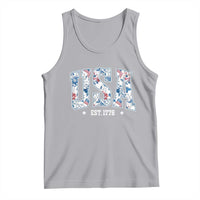 Floral USA Tank Top Est 1776 Patriotic American Girl 4th of July - Wonder Print Shop